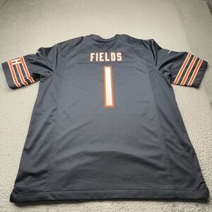 Chicago Bears Justin Fields Jersey Mens XL Blue Nike NFL Game On Field Shirt